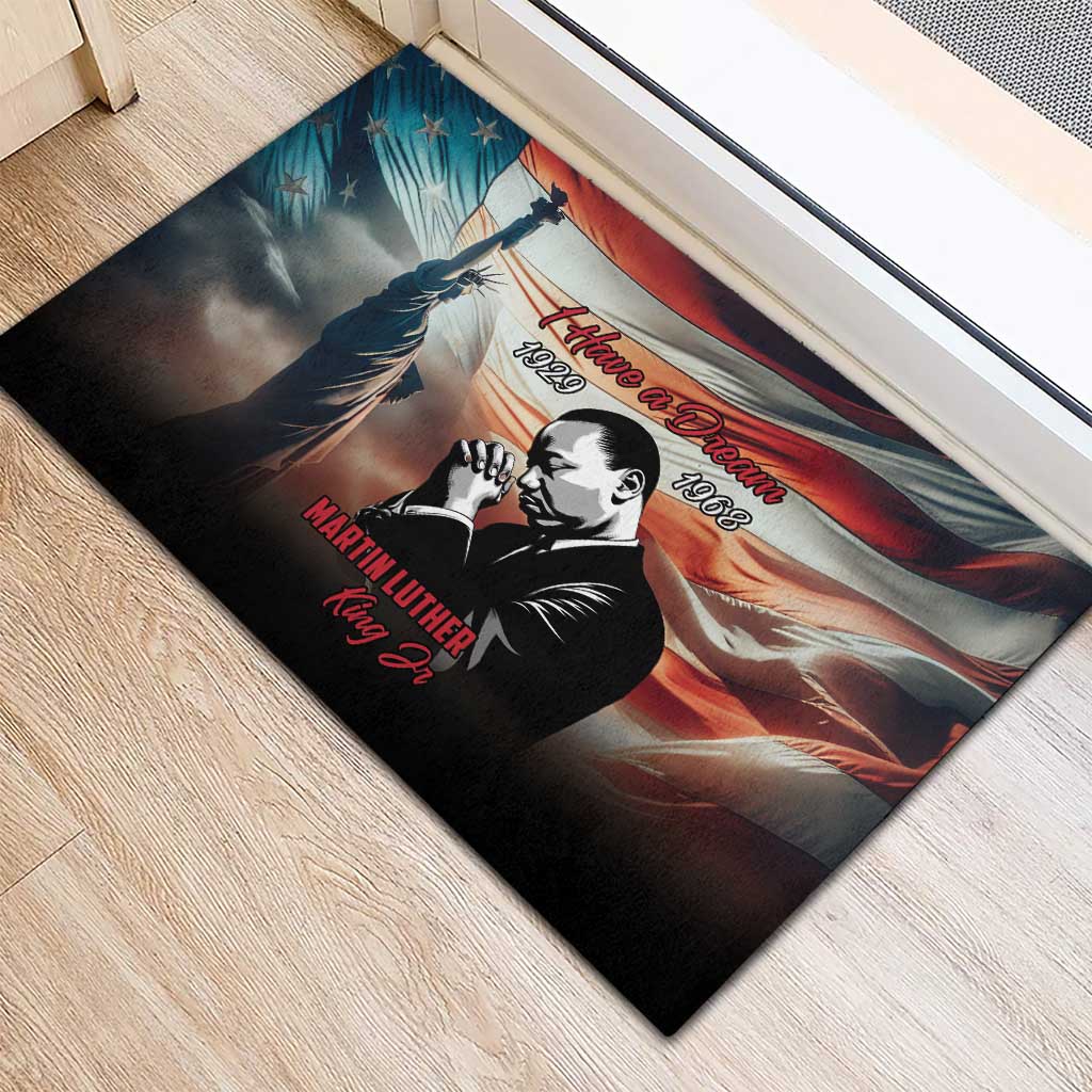 Happy MLK Day Rubber Doormat Black Americans Leaders I Have a Dream
