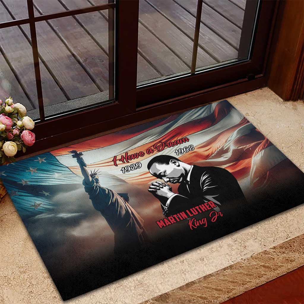 Happy MLK Day Rubber Doormat Black Americans Leaders I Have a Dream