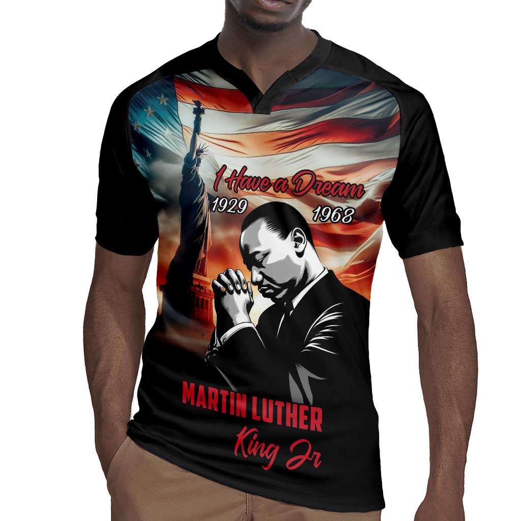 Happy MLK Day Rugby Jersey Black Americans Leaders I Have a Dream