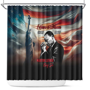 Happy MLK Day Shower Curtain Black Americans Leaders I Have a Dream