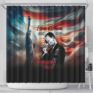 Happy MLK Day Shower Curtain Black Americans Leaders I Have a Dream