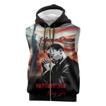 Happy MLK Day Sleeveless Zip Hoodie Black Americans Leaders I Have a Dream - African Pride