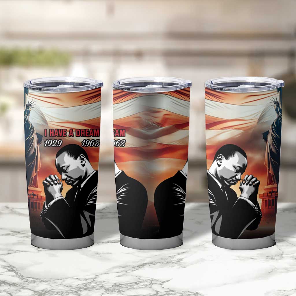 Happy MLK Day Tumbler Cup Black Americans Leaders I Have a Dream