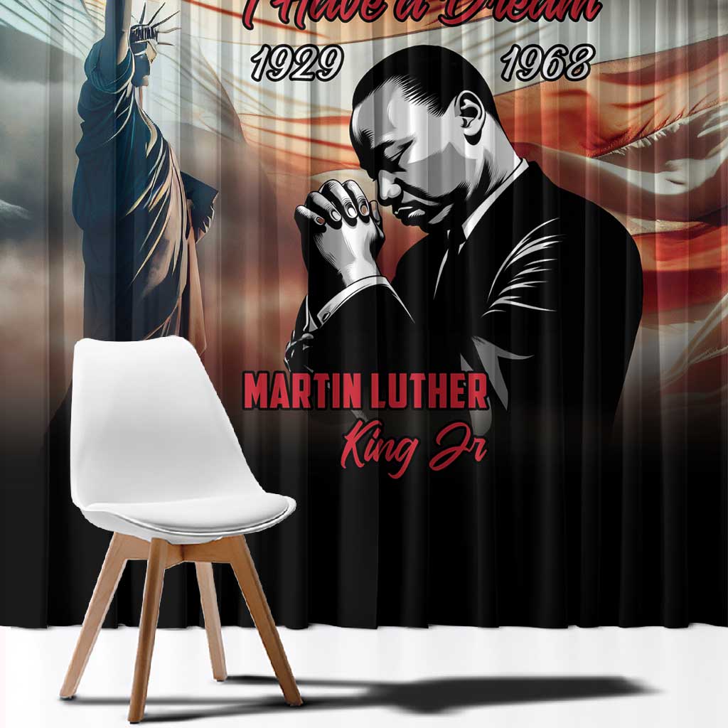 Happy MLK Day Window Curtain Black Americans Leaders I Have a Dream
