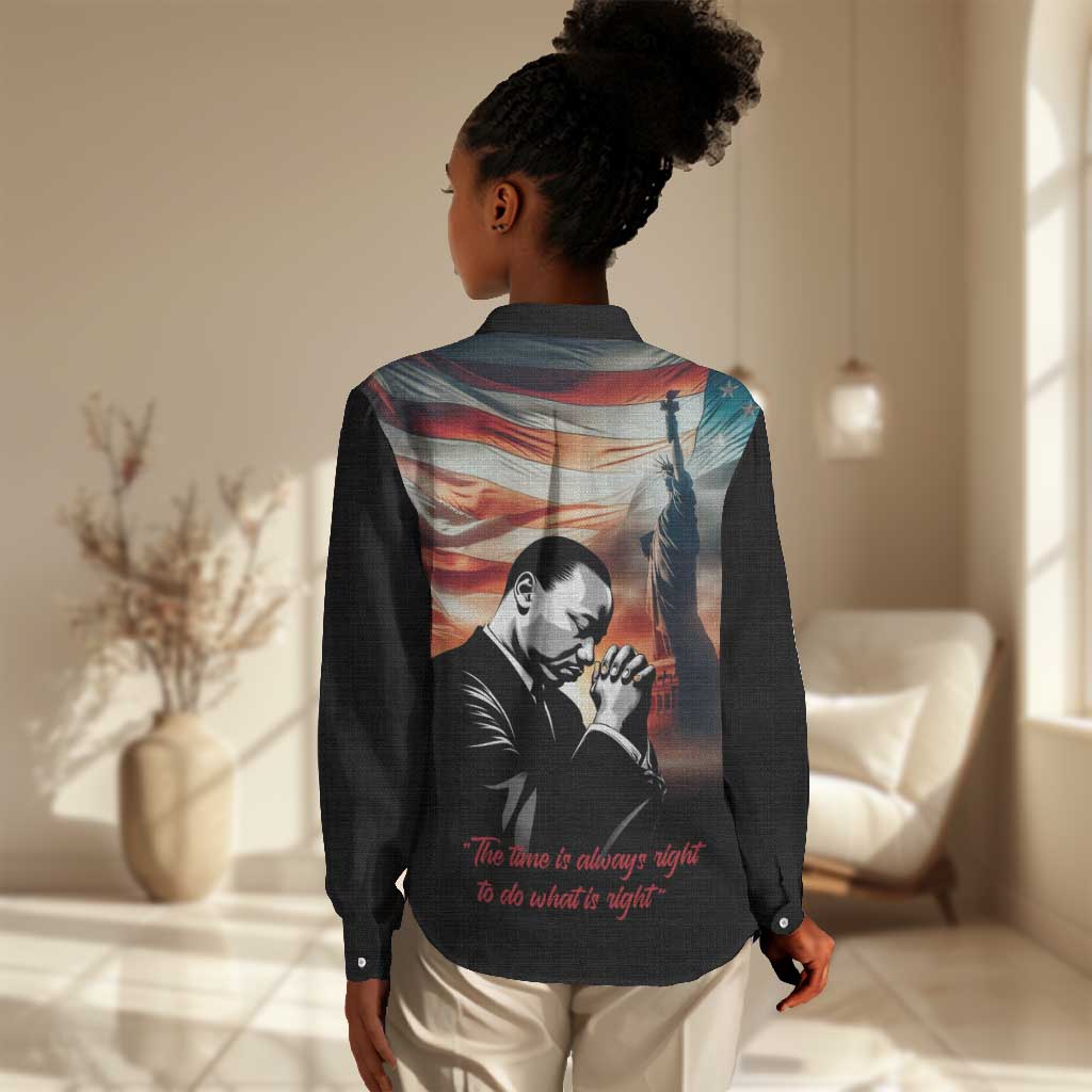 Happy MLK Day Women Casual Shirt Black Americans Leaders I Have a Dream LT18