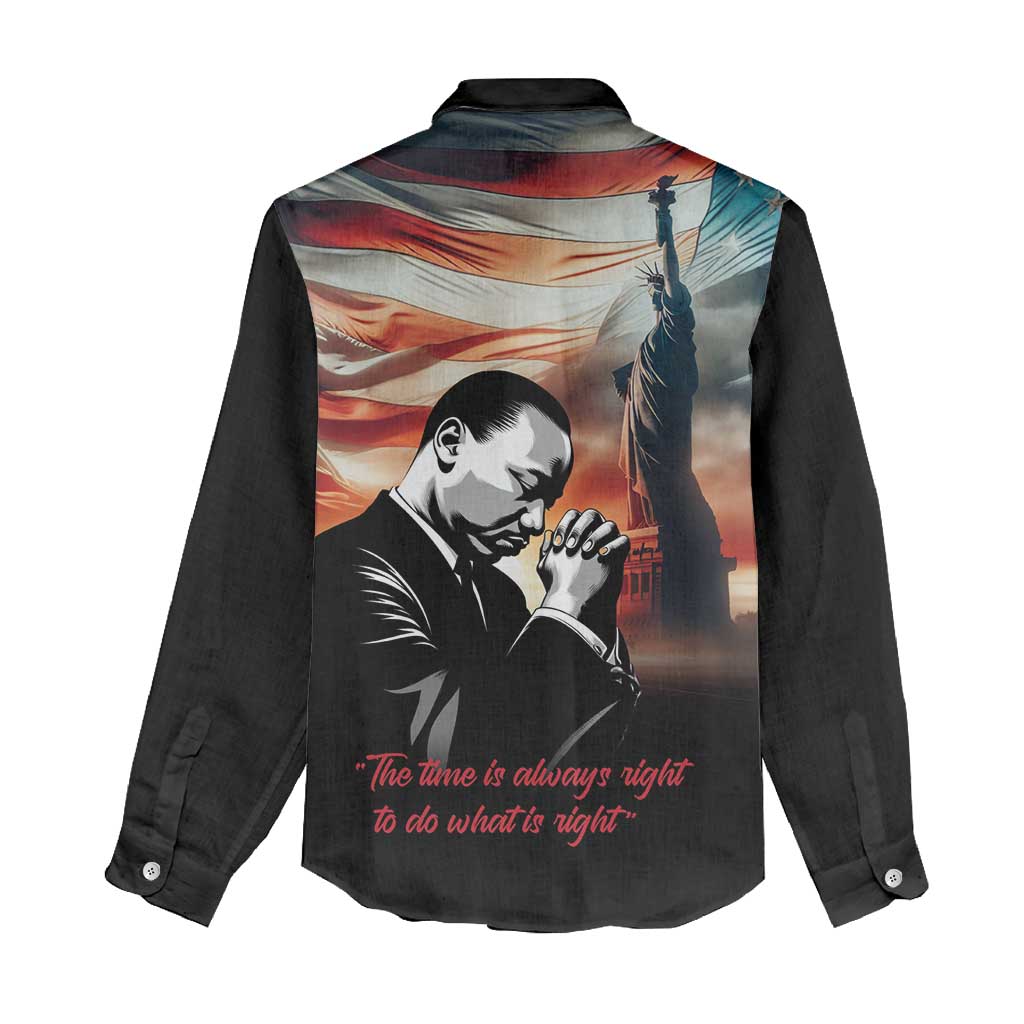 Happy MLK Day Women Casual Shirt Black Americans Leaders I Have a Dream LT18