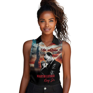 Happy MLK Day Women Sleeveless Polo Shirt Black Americans Leaders I Have a Dream