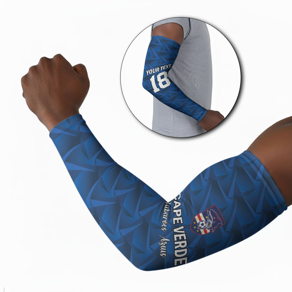 Custom Cape Verde Football 2026 Arm Sleeves Atlantic Blue Sharks Heritage
