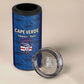 Custom Cape Verde Football 2026 4 in 1 Can Cooler Tumbler Atlantic Blue Sharks Heritage