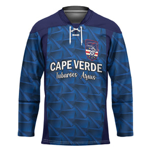 Custom Cape Verde Football 2026 Hockey Jersey Atlantic Blue Sharks Heritage