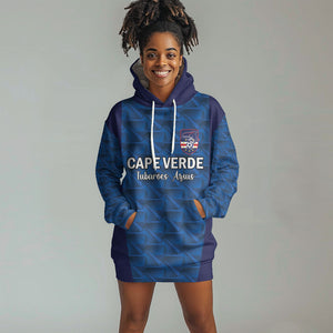 Custom Cape Verde Football 2026 Hoodie Dress Atlantic Blue Sharks Heritage