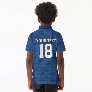 Custom Cape Verde Football 2026 Kid Polo Shirt Atlantic Blue Sharks Heritage
