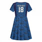 Custom Cape Verde Football 2026 Kid Short Sleeve Dress Atlantic Blue Sharks Heritage