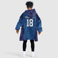 Custom Cape Verde Football 2026 Kid Wearable Blanket Hoodie Atlantic Blue Sharks Heritage