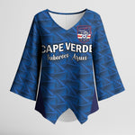 Custom Cape Verde Football 2026 Kimono Sleeve Blouse Atlantic Blue Sharks Heritage