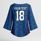 Custom Cape Verde Football 2026 Kimono Sleeve Blouse Atlantic Blue Sharks Heritage