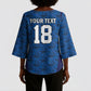 Custom Cape Verde Football 2026 Kimono Sleeve Blouse Atlantic Blue Sharks Heritage