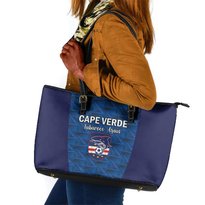 Cape Verde Football 2026 Leather Tote Bag Atlantic Blue Sharks Heritage