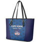 Cape Verde Football 2026 Leather Tote Bag Atlantic Blue Sharks Heritage