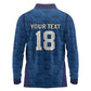 Custom Cape Verde Football 2026 Long Sleeve Polo Shirt Atlantic Blue Sharks Heritage