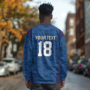 Custom Cape Verde Football 2026 Long Sleeve Shirt Atlantic Blue Sharks Heritage