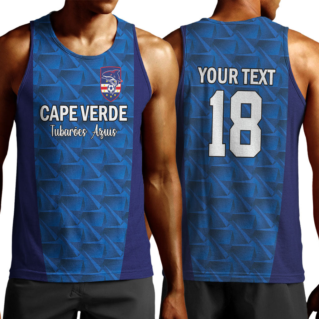 Custom Cape Verde Football 2026 Men Tank Top Atlantic Blue Sharks Heritage