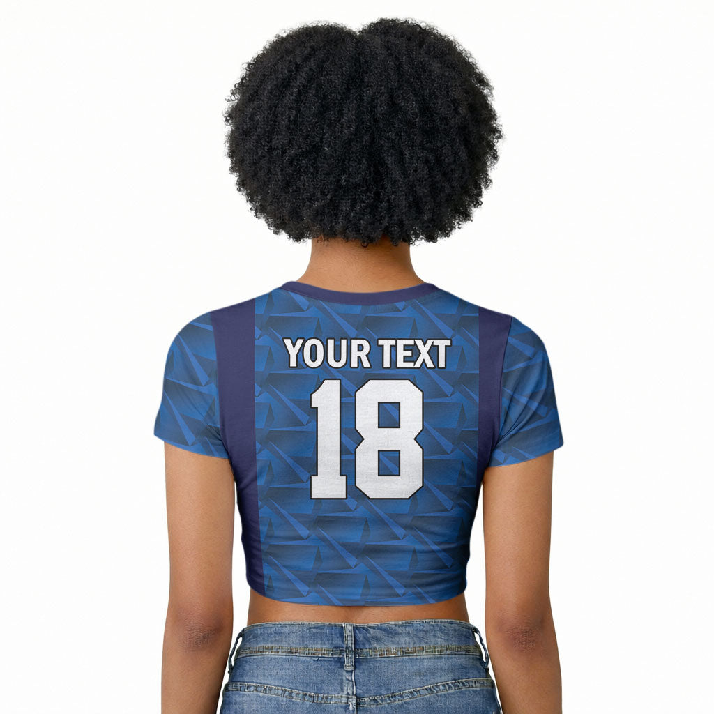 Custom Cape Verde Football 2026 Raglan Cropped T shirt Atlantic Blue Sharks Heritage
