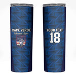 Custom Cape Verde Football 2026 Skinny Tumbler Atlantic Blue Sharks Heritage