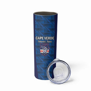 Custom Cape Verde Football 2026 Skinny Tumbler Atlantic Blue Sharks Heritage