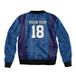 Custom Cape Verde Football 2026 Sleeve Zip Bomber Jacket Atlantic Blue Sharks Heritage