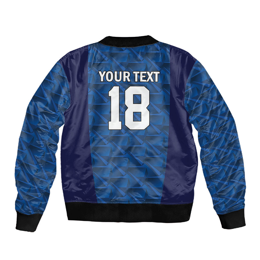 Custom Cape Verde Football 2026 Sleeve Zip Bomber Jacket Atlantic Blue Sharks Heritage