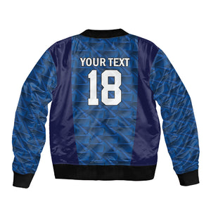 Custom Cape Verde Football 2026 Sleeve Zip Bomber Jacket Atlantic Blue Sharks Heritage