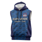 Custom Cape Verde Football 2026 Sleeveless Hoodie Atlantic Blue Sharks Heritage