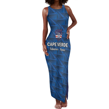 Custom Cape Verde Football 2026 Tank Maxi Dress Atlantic Blue Sharks Heritage