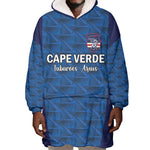 Custom Cape Verde Football 2026 Wearable Blanket Hoodie Atlantic Blue Sharks Heritage