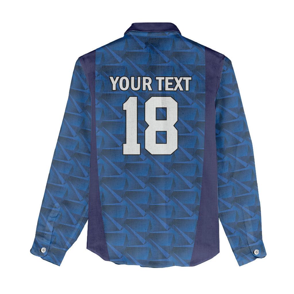 Custom Cape Verde Football 2026 Women Casual Shirt Atlantic Blue Sharks Heritage