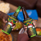 Black Jamaican Christmas 4 in 1 Can Cooler Tumbler Reggae Lion With Kente Pattern