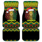 Black Jamaican Christmas Car Mats Reggae Lion With Kente Pattern