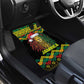 Black Jamaican Christmas Car Mats Reggae Lion With Kente Pattern