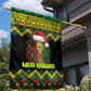 Black Jamaican Christmas Garden Flag Reggae Lion With Kente Pattern
