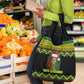 Black Jamaican Christmas Grocery Bag Reggae Lion With Kente Pattern