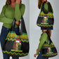 Black Jamaican Christmas Grocery Bag Reggae Lion With Kente Pattern