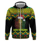 Black Jamaican Christmas Hoodie Reggae Lion With Kente Pattern