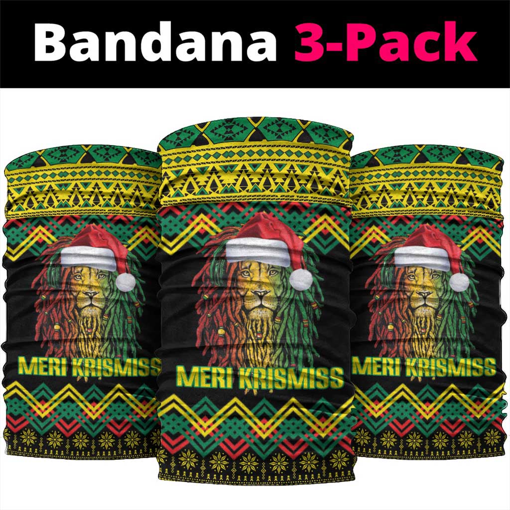 Black Jamaican Christmas Neck Gaiter Reggae Lion Kente Pattern LT18