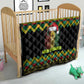 Black Jamaican Christmas Quilt Reggae Lion With Kente Pattern