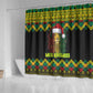 Black Jamaican Christmas Shower Curtain Reggae Lion With Kente Pattern