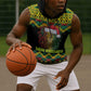 Black Jamaican Christmas Sleeveless Hoodie Reggae Lion With Kente Pattern - African Pride