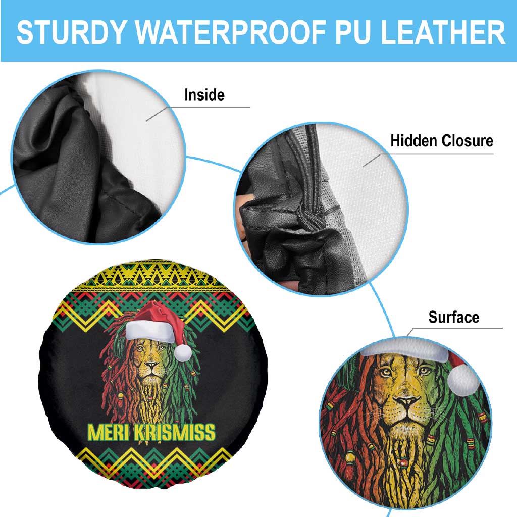 Black Jamaican Christmas Spare Tire Cover Reggae Lion With Kente Pattern