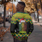 Black Jamaican Christmas Sweatshirt Reggae Lion With Kente Pattern