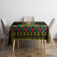 Black Jamaican Christmas Tablecloth Reggae Lion With Kente Pattern